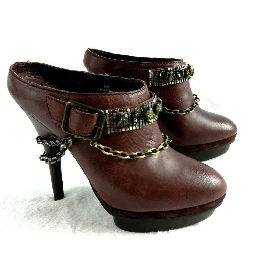 Miss Robertson Platform Mule Heeled Gems and Chain